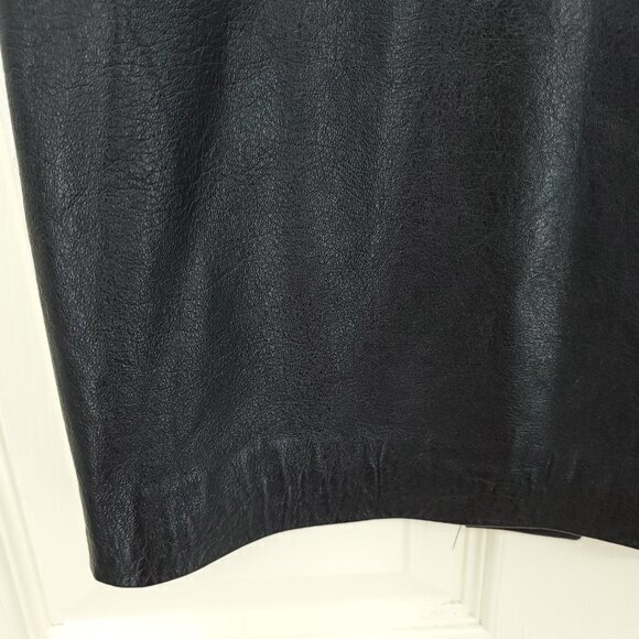 KORS Michael Kors 100% Leather Mini Pencil Skirt M Black - Picture 7 of 16